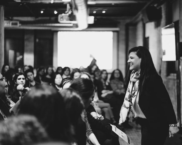 Despina Zanganas speaking at a Lean In Canada Event